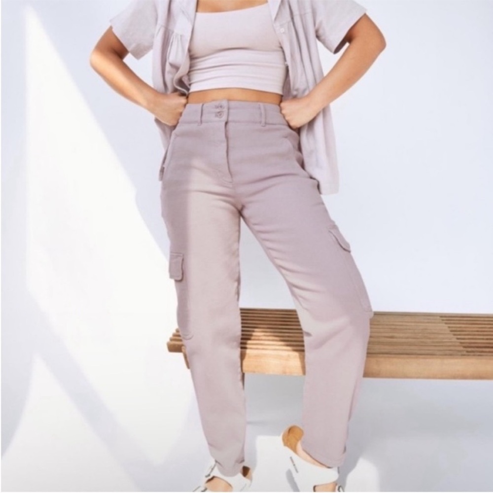 Aritzia Wilfred Free Modern Cargo Twill Utility Pants Purple Size 2